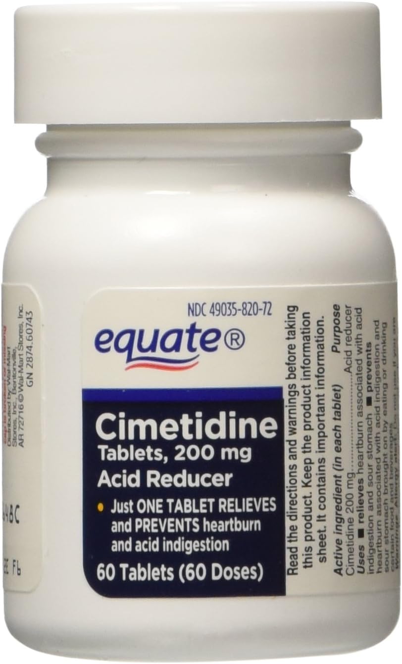 Equate - Heartburn Relief - Acid Reducer, Cimetidine 200 mg, 60 Tablet0.16 Ounces