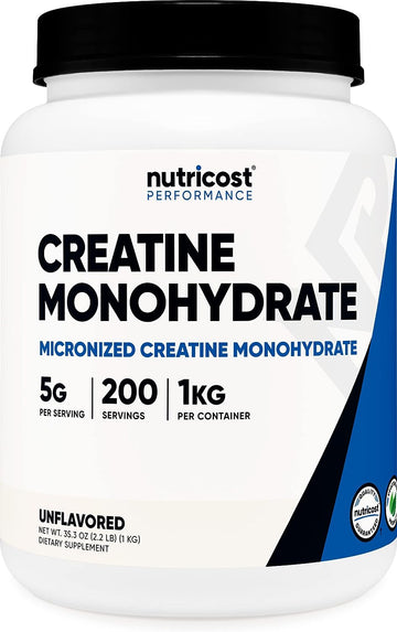 Nutricost Creatine Monohydrate Micronized Powder (1 KG) - Pure Creatine Monohydrate