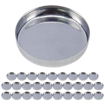 Coshar Pack of 30 Empty Round Metal Pans 26mm Eyeshadow Palette Pans Replacement for Magnets Makeup Palettes (5mm Height) Silver