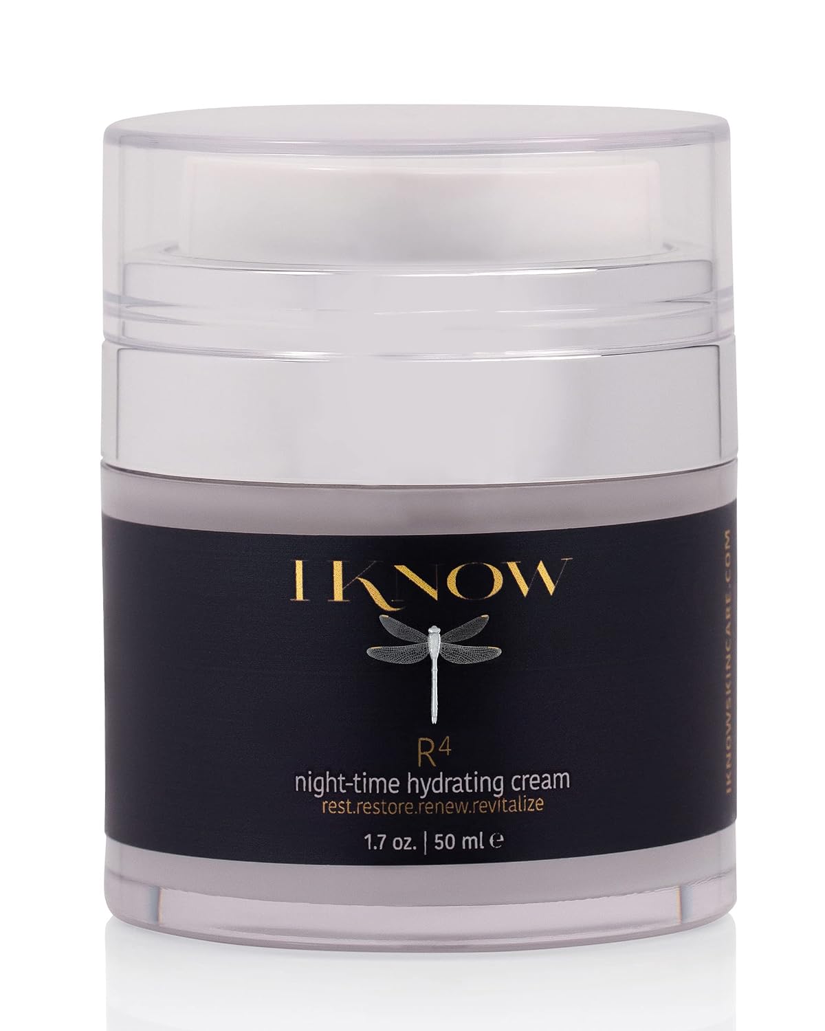 IKNOW R4 Night-Time Hydrating Cream Skincare Rest. Restore. Renew. Revitalize. 1.7