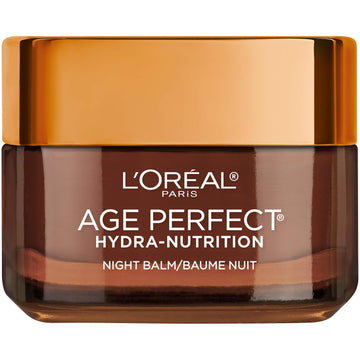 L'Oreal Paris Skincare Age Perfect Hydra Nutrition Ultra Nourishing Honey Night Balm, Face Moisturizer to Comfort, Improve Resilience on Dry Skin, Manuka Honey and Nurturing Oils, 1.7