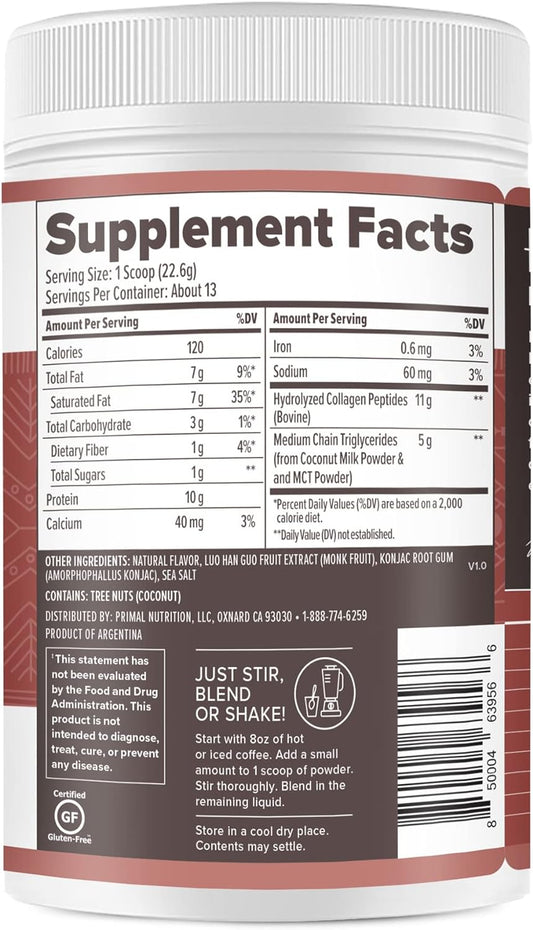 Primal Kitchen No Dairy Hazelnut Collagen Creamer Powder - 1