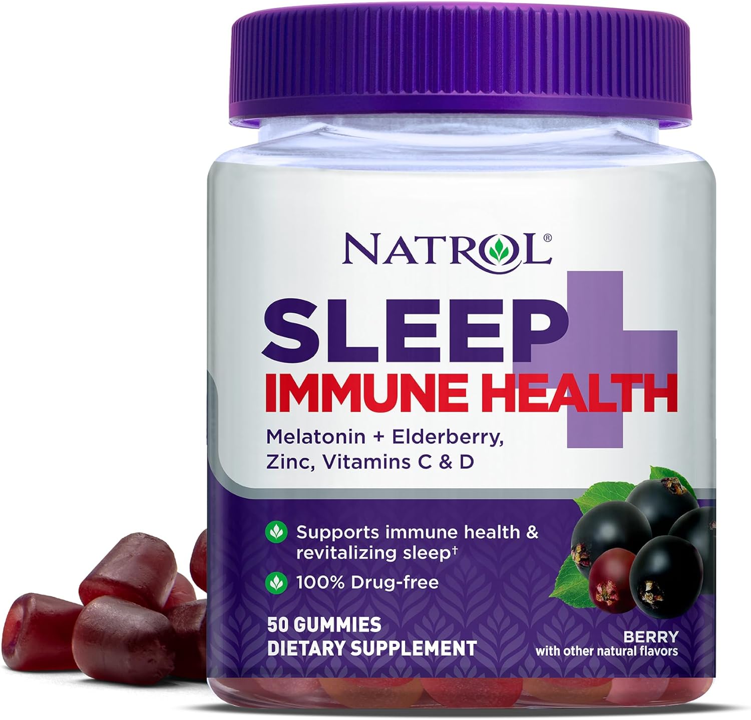 Natrol Sleep+ Immune Health Gummy, Sleep Aid & Immunity Support, Elder