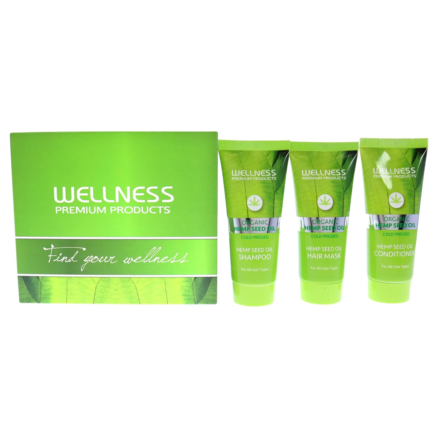 Wellness Premium Products Hemp Seed Oil Top 3 Shampoo, Conditioner, Mask Unisex 3
