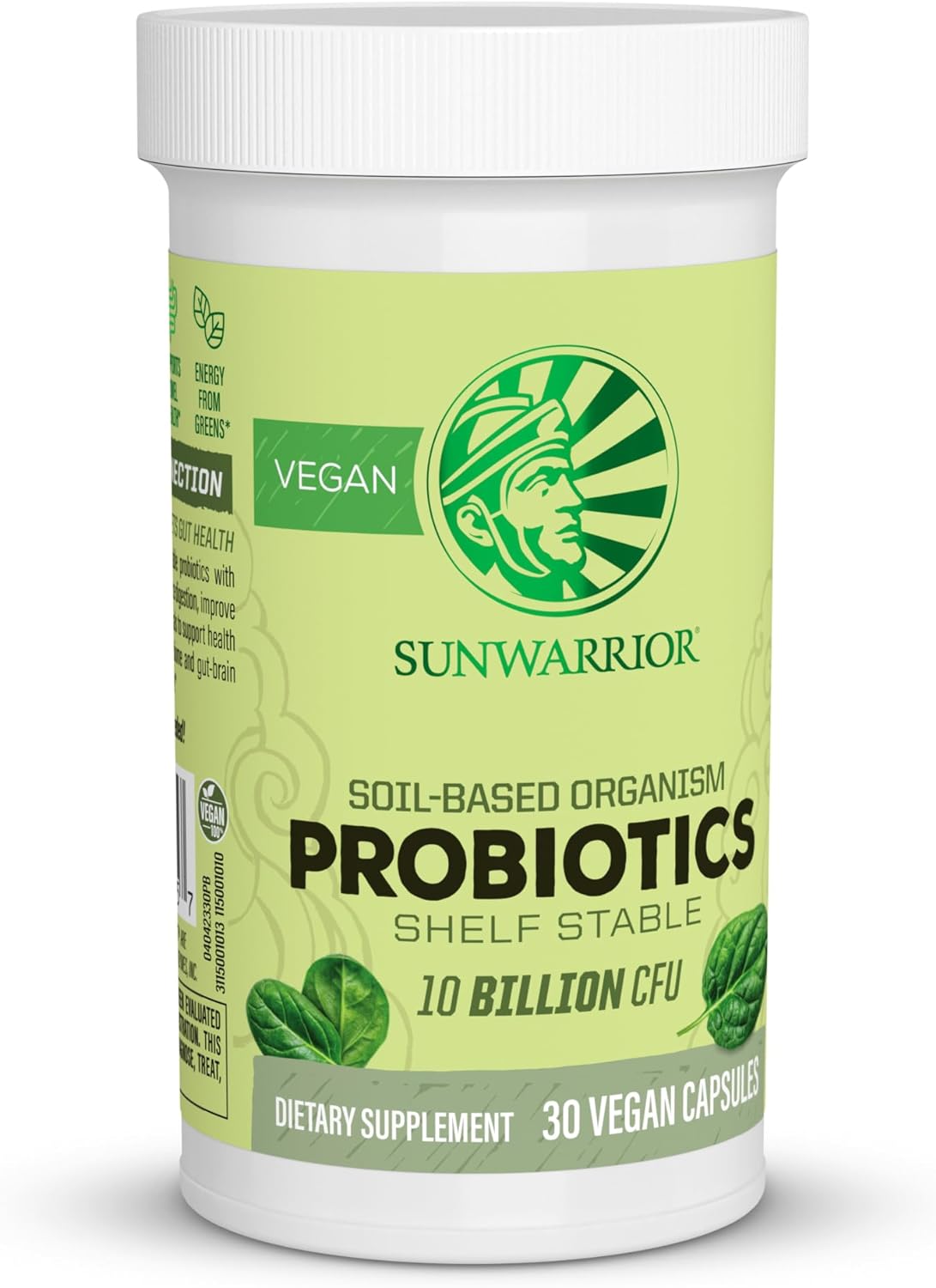 Sunwarrior Probiotics Soil-based Vegan Capsules | 10 billion CFU for D1.1 Ounces