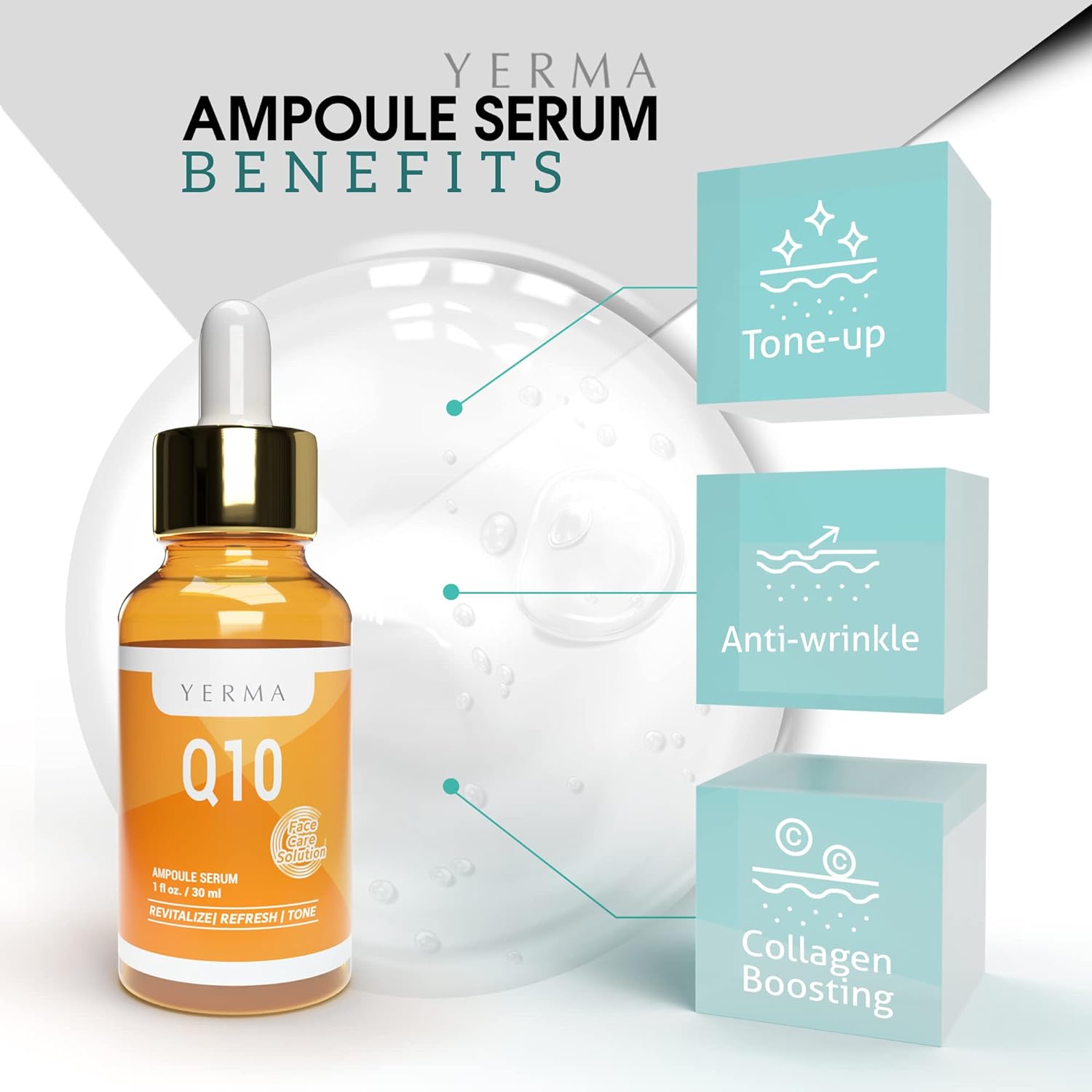 Esupli.com YERMA Q10 Serum Face Moisturizing Ampoule for Skincare | Ant