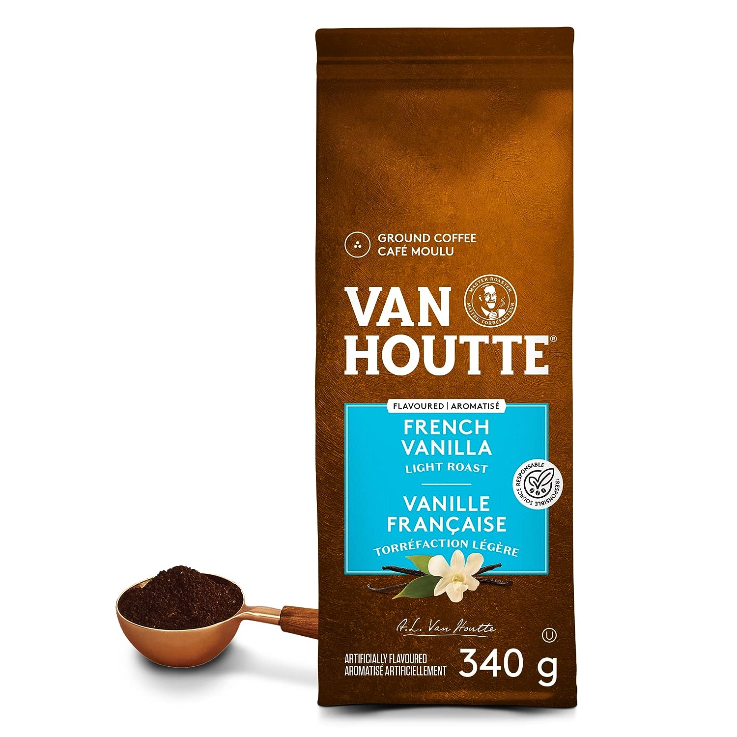 Van Houtte French Vanilla Light Ground Coffee, {Imported from Canada}