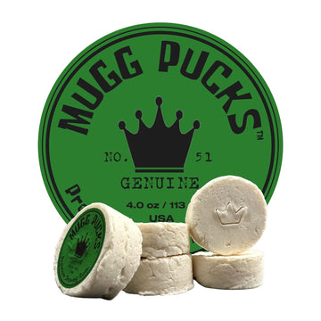 Mugg Pucks Premium Shaving Soap for Men. Powered with Beef Tallow, Stearic Acid & Shea Butter. 4  / 113 g (Clover Field) 1 Pack