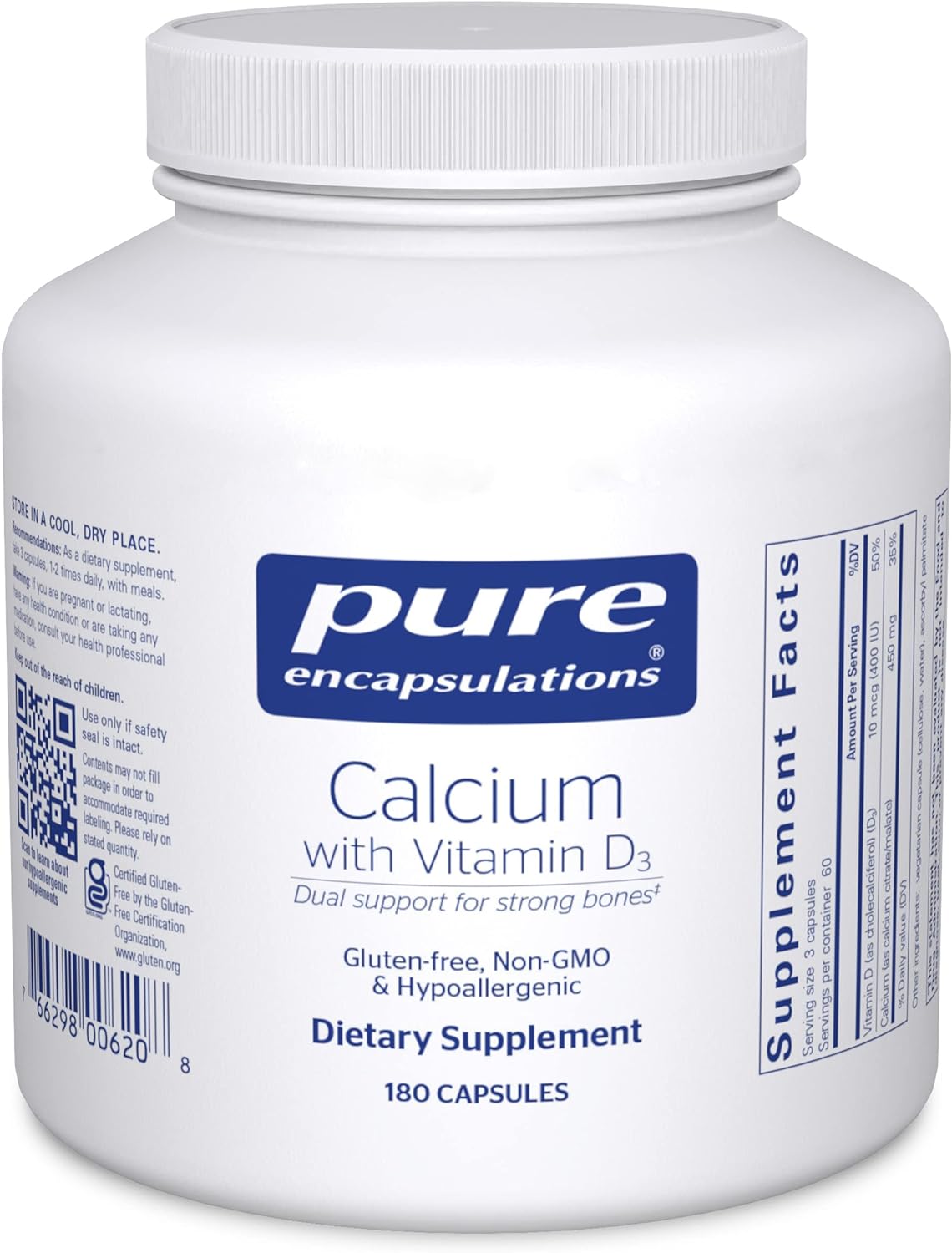 Pure Encapsulations Calcium with Vitamin D3 | Dietary Supplement to Su