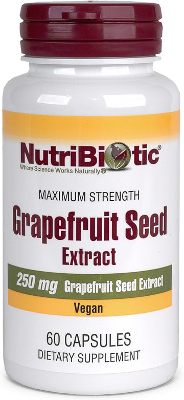 NutriBiotic – Grapefruit Seed Extract Capsules 250 mg, 60 Count - Maximum Strength with Bioflavonoids