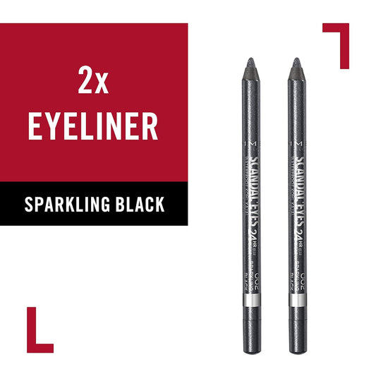 Rimmel Scandaleyes Waterproof Kohl Kajal Liner, Black, 0.04  (Pack of 2)