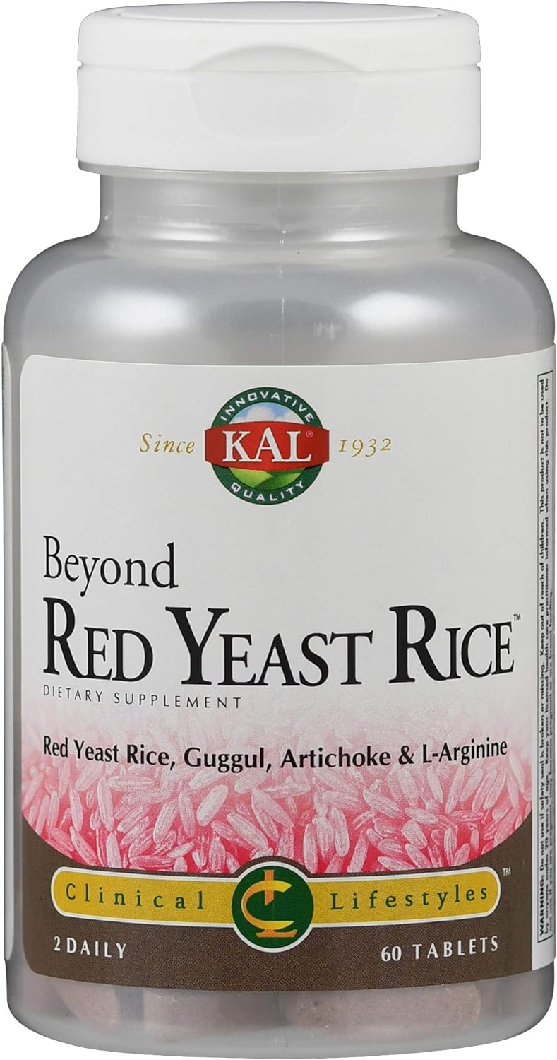 KAL Beyond Red Yeast Rice | Clinical Formula with B Vitamins, Guggul, Artichoke, L-Arginine HCl to Support Cardiovascular Health | 60 Tablets