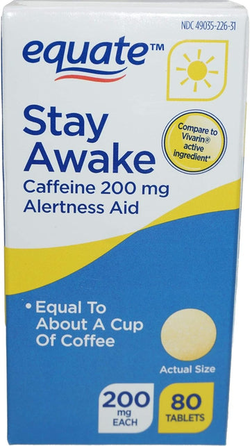 Equate - Stay Awake - Alertness Aid with Caffeine | Maximum Strength |