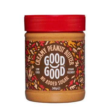 Good Good Creamy Peanut Butter Keto Friendly - Low Carb & No Added Sugars - Vegan - No Palm Oil or Preservatives