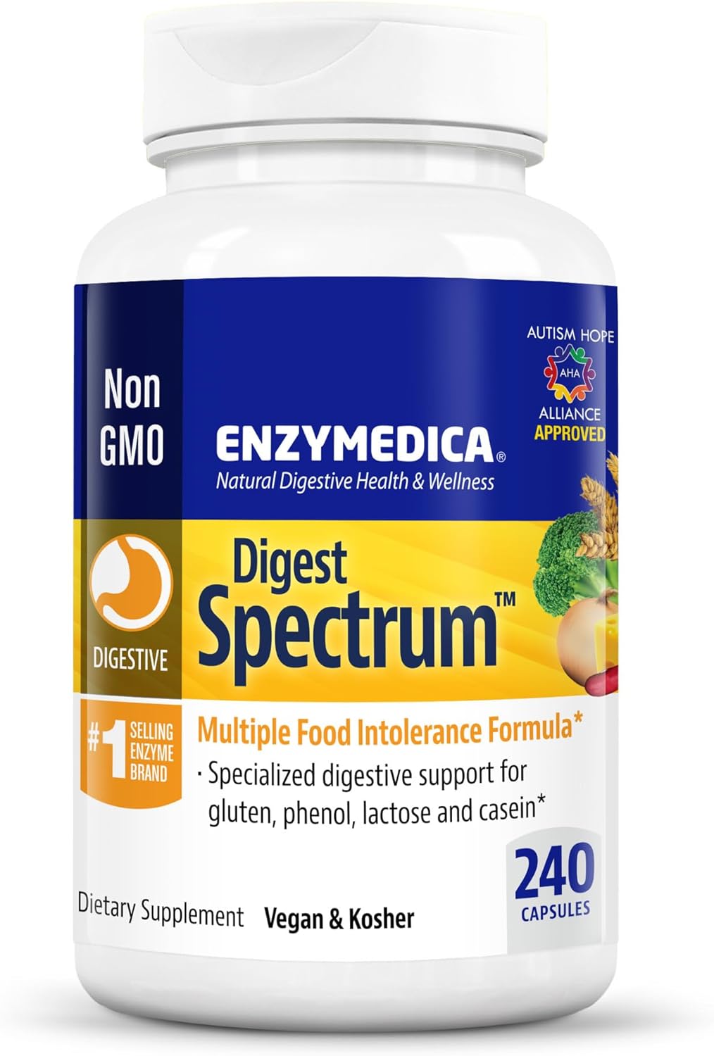 ENZYMEDICA - Digest Spectrum (240 Capsules) | Food Intolerance Digesti136.08 Grams