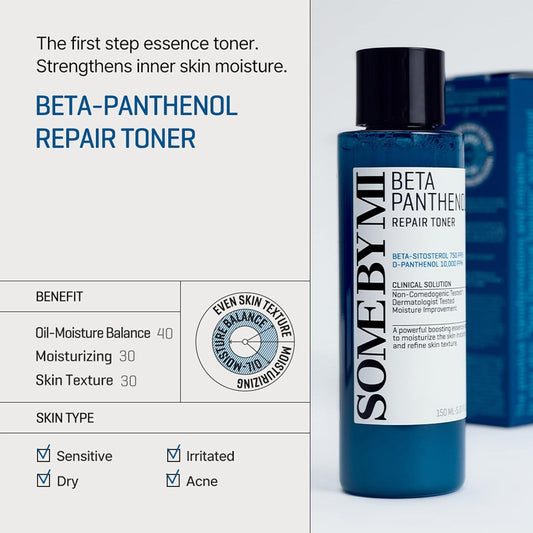 SOME BY MI Beta-Panthenol Repair Toner - 5.07, 150 – Rebuilding Skin Barrier with Beta-Sitosterol and D-Panthenol for Damaged Skin – Skin Moisturizing, Soothing Effect - Facial Skin Care