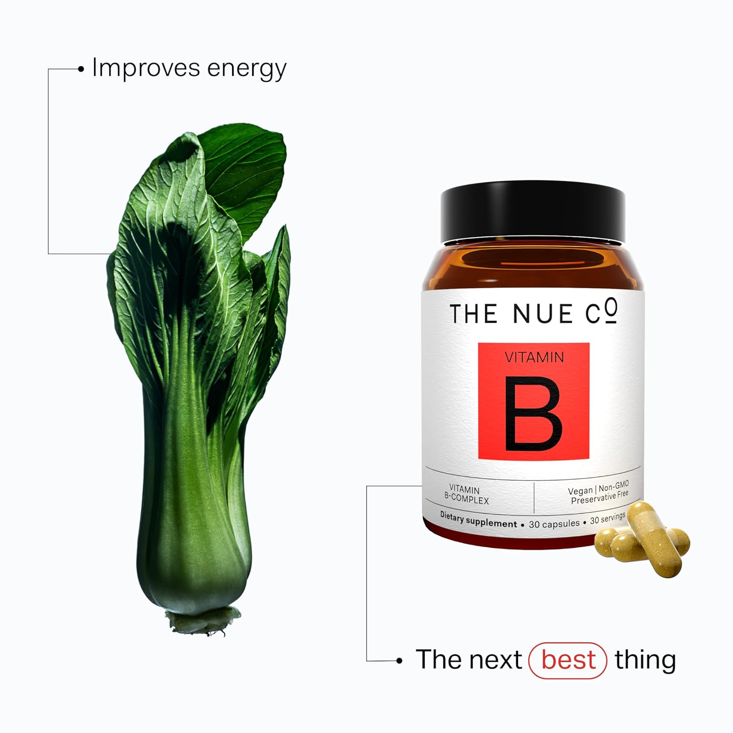 The Nue Co. Vitamin B Supplement, Supports Energy, Promotes Healthy Sk