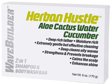 Wavebuilder Herban Hustle Aloe Cactus Water Cucumber 2 in 1 Shampoo & Bodywash Bar