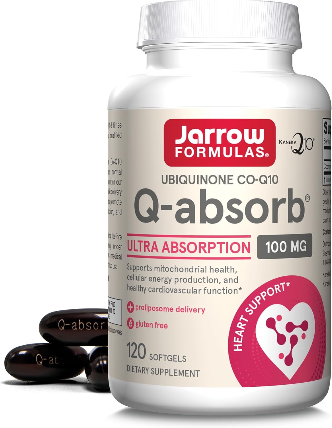 Jarrow Formulas Q-absorb Co-Q10 100 mg - 120 Softgels - High Absorptio