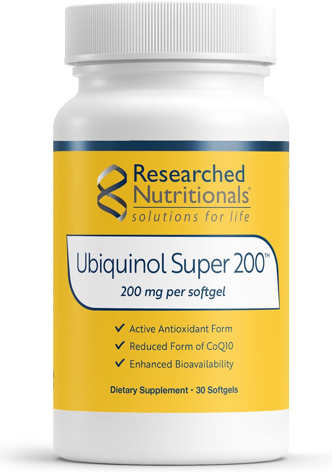 Researched Nutritionals Ubiquinol Super 200 - Enhanced Absorption Coq1