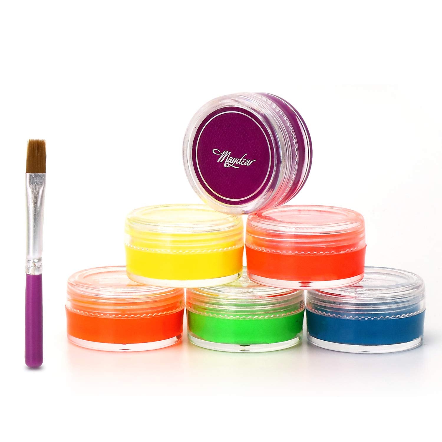 Maydear 6 Colors Water Activated Eyeliner gel Set-UV Blacklight Body Face Paint Makeup – Dark Color Set