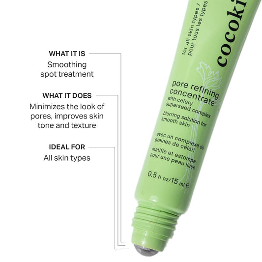 Cocokind Pore Refining Concentrate, Pore Minimizer and Smoothing Spot Treatment with Squalane, Celery Superseed, & Aloe Vera