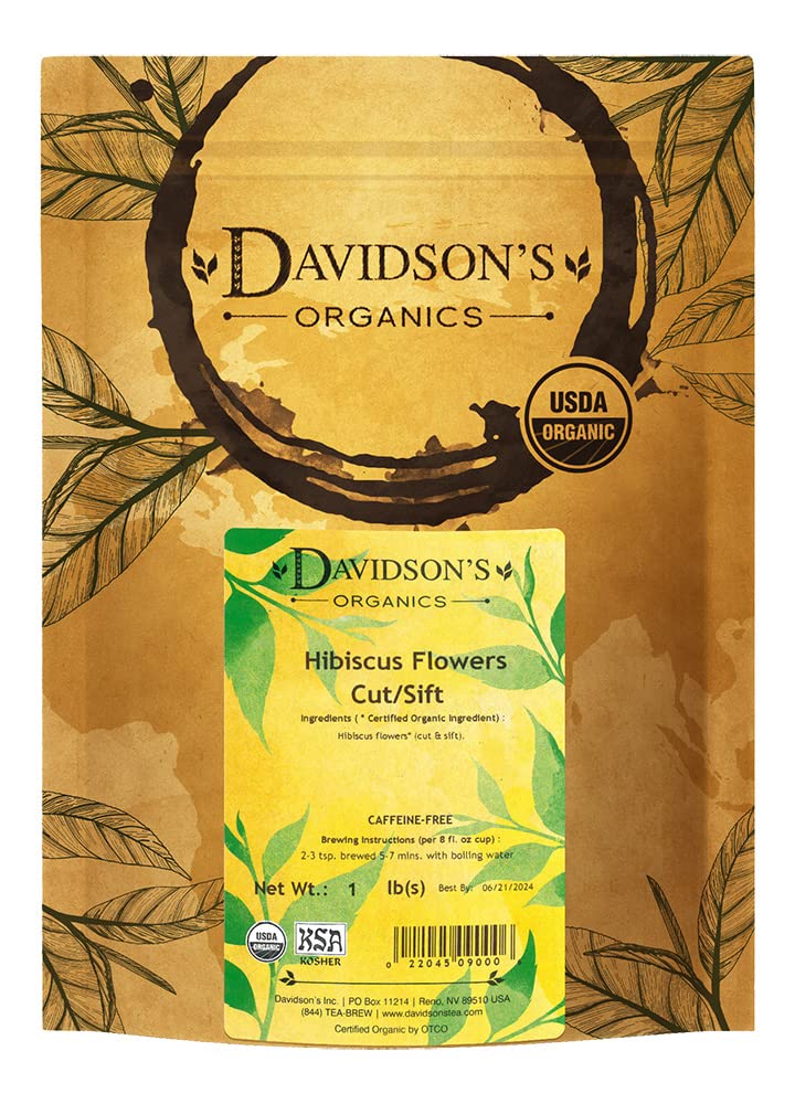 Davidson's Organics, Hibiscus Flowers C/S, Loose Leaf Tea Bag