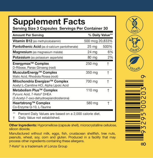 Researched Nutritionals Energy Multi-Plex - Adrenal Health, Energy Sup