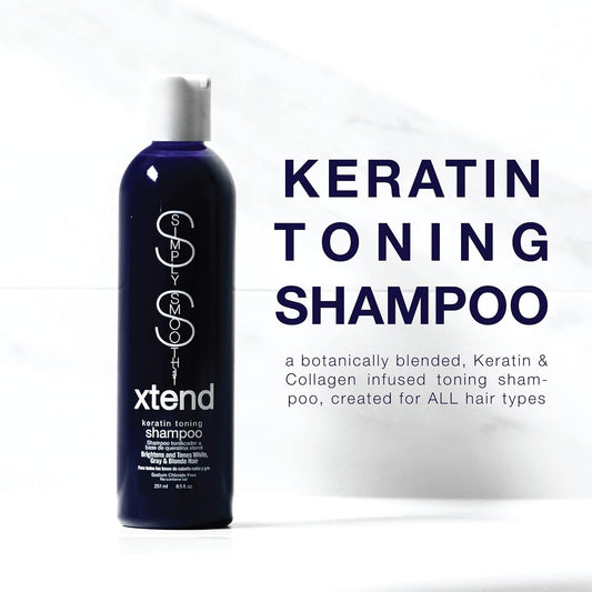 Simply Smooth Xtend Keratin Toning Shampoo Color Depositing Purple Shampoo Brighten & Tone Blonde, Silver & Gray Hair Color Prevents Brassy & Yellow Tones For Color Treated Hair 8.5