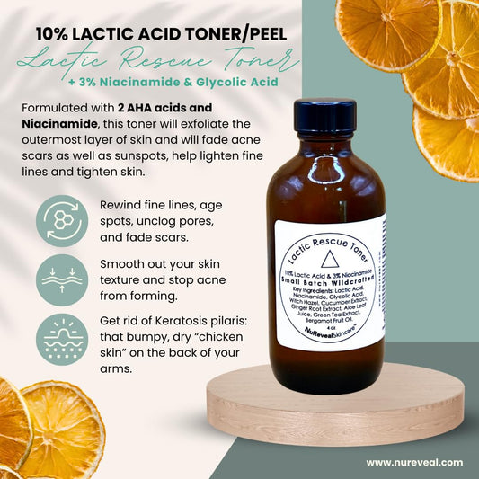 NuRevealSkincare - Lactic Rescue Toner - Vegan & Cruelty Free