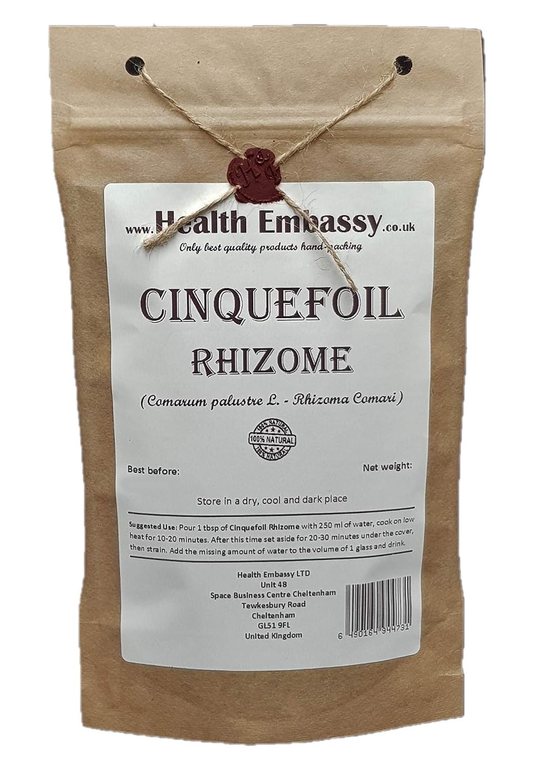 Health Embassy | Cinquefoil Rhizome | Comarum palustre L | Herbal Tea