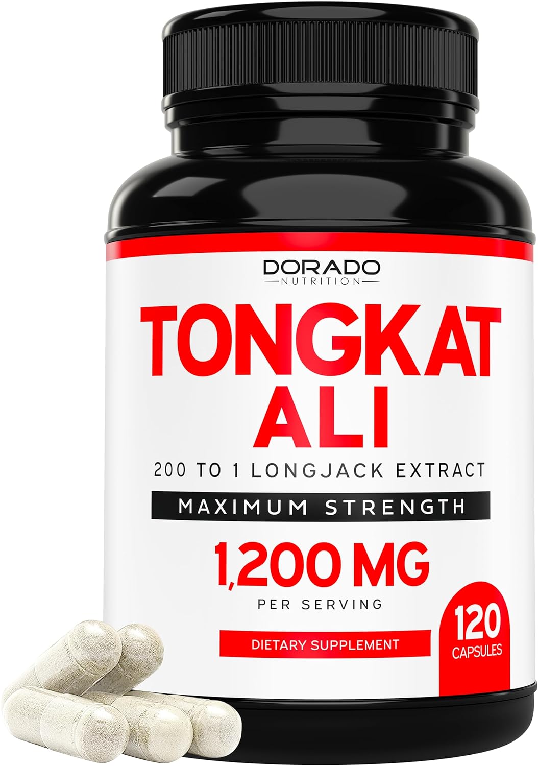 240,000X Strength Tongkat Ali Extract For Men 200 To 1 (Longjack) Eurycoma Longifolia, 1200Mg Per Serving (120 Capsules)