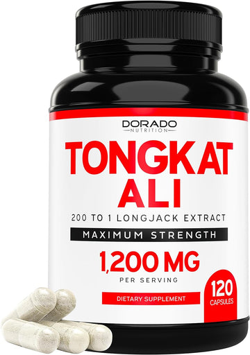 240,000x Strength Tongkat Ali Extract For Men 200 to 1 (Longjack) Eurycoma Longifolia, 1200mg per Serving (120 Capsules)