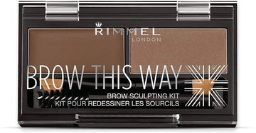 Rimmel Brow This Way Sculpting Kit, Medium Brown, Powder 0.04 , Wax 0.03