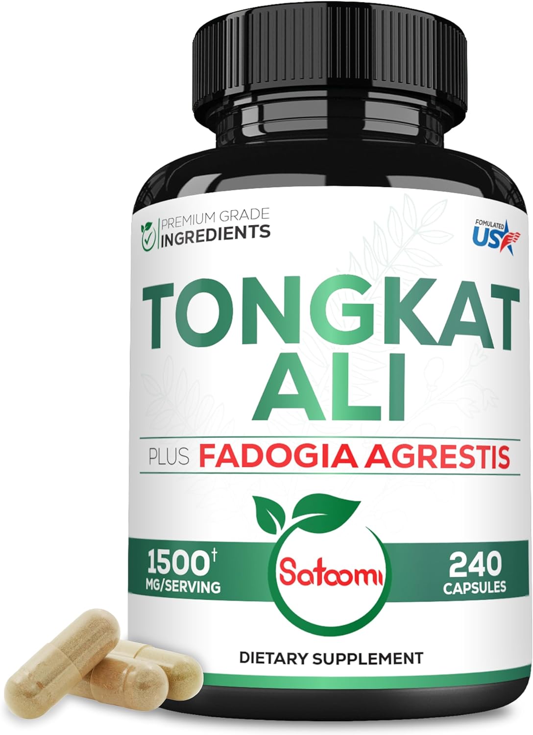 900mg Tongkat Ali with 600mg Fadogia Agrestis - Super Formula for Pre-Workout, Strength, Energy Production & Immune Syst