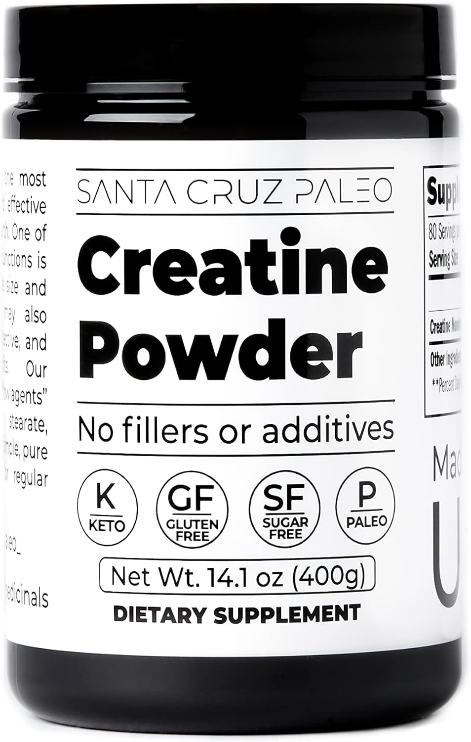 Santa Cruz Paleo Creatine Powder, Supports Muscle Growth, Gluten Free,