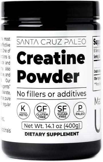 Santa Cruz Paleo Creatine Powder, Supports Muscle Growth, Gluten Free,