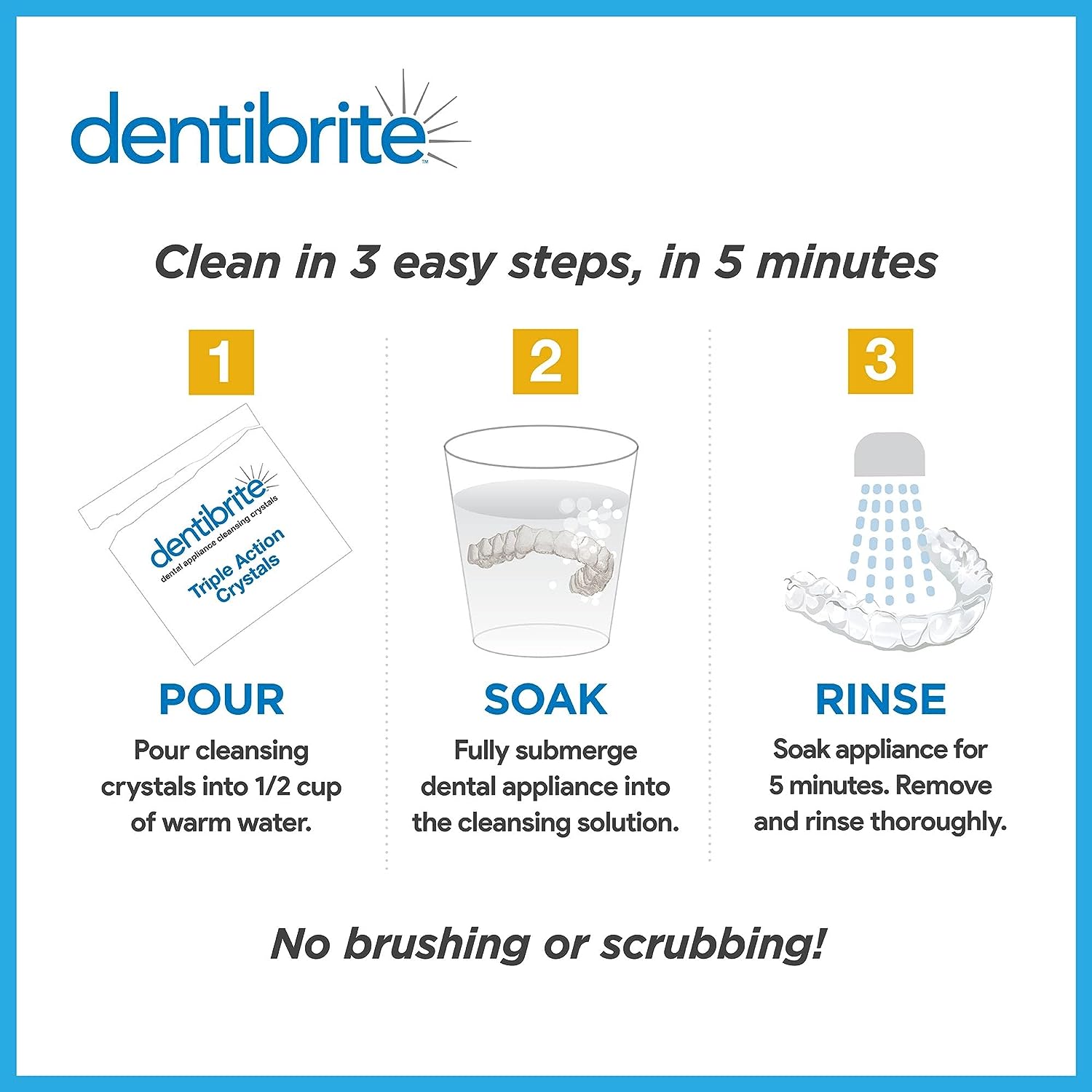 Dentibrite Crystals Cleaner for Removable Dental Appliances 