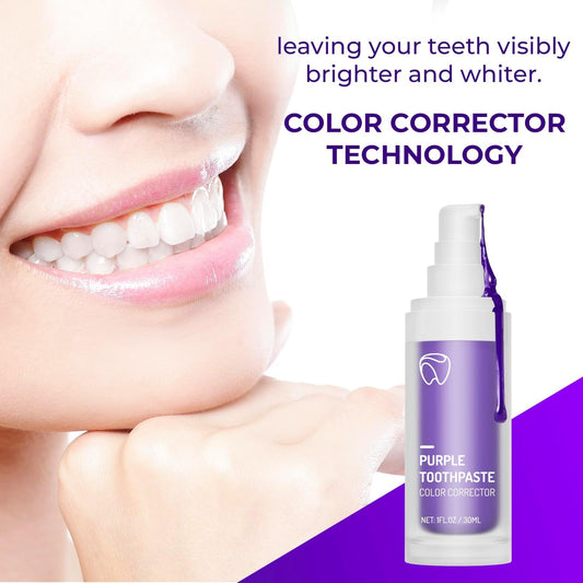 Purple Toothpaste for Teeth Whitening, Purple Toothpaste, Color Corrector Toothpaste, Enhance Your Smile with Purple Shampoo Toothpaste, Tooth Stain Removal for Man and Women