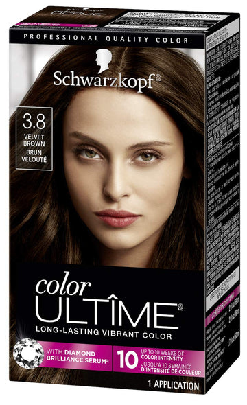 Schwarzkopf Color Ultime Permanent Hair Color Cream, 3.8 Velvet Brown