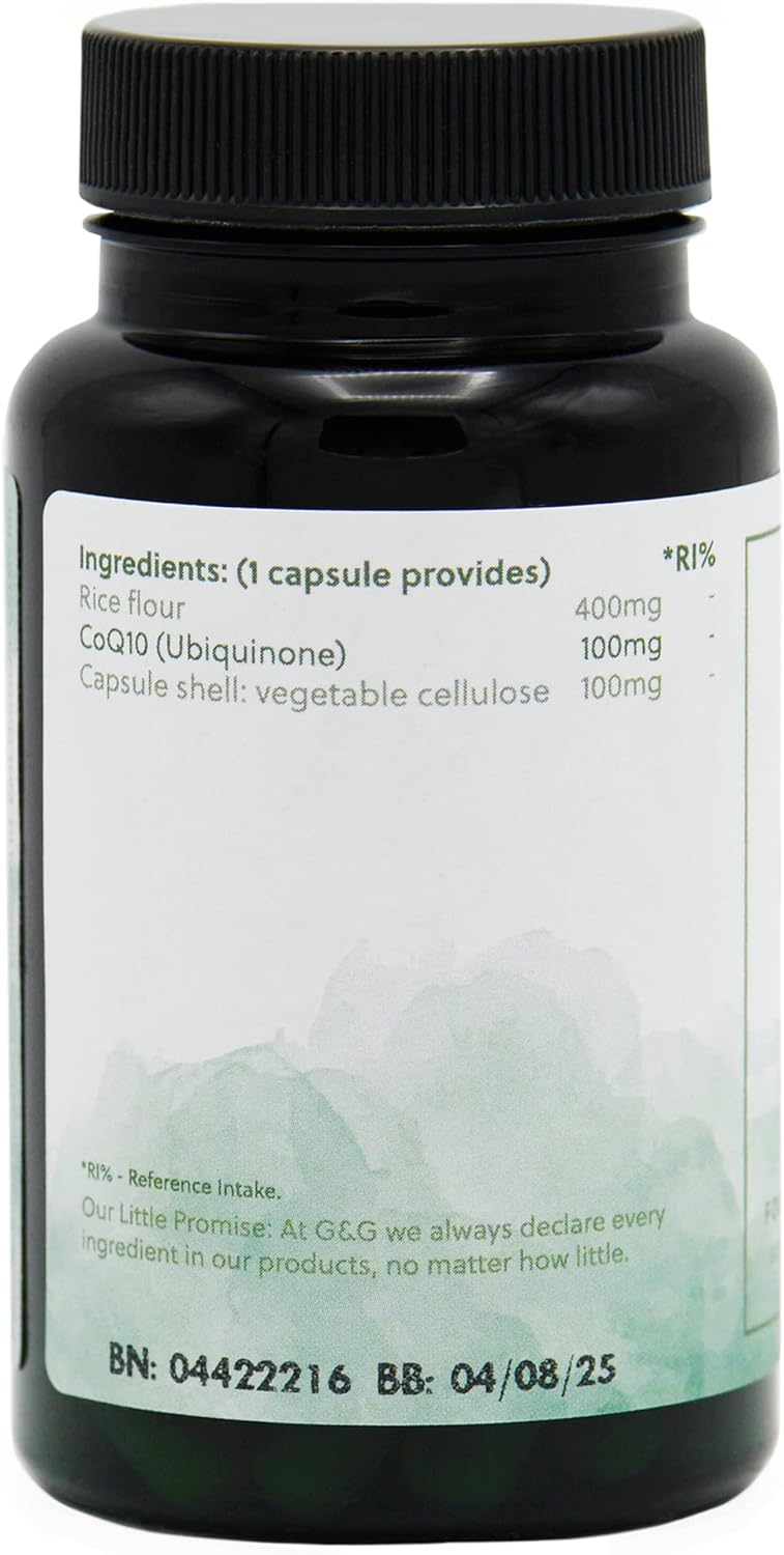 CoQ10 (ubiquinol) | 100mg of CoQ10 per Capsule | 60 Vegan Capsules | G