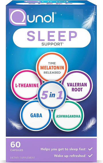 Qunol Sleep Support, 5 In 1 Non-Habit Forming Sleep Aid, Supplement Wi