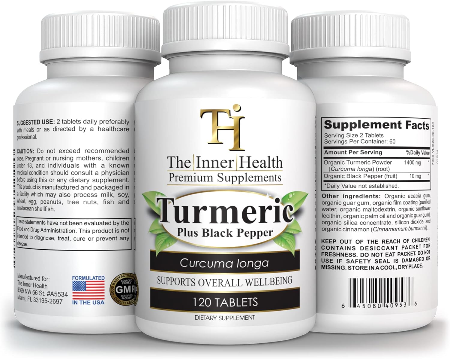 The Inner Health Turmeric Curcumin with Black Pepper Complex - Release