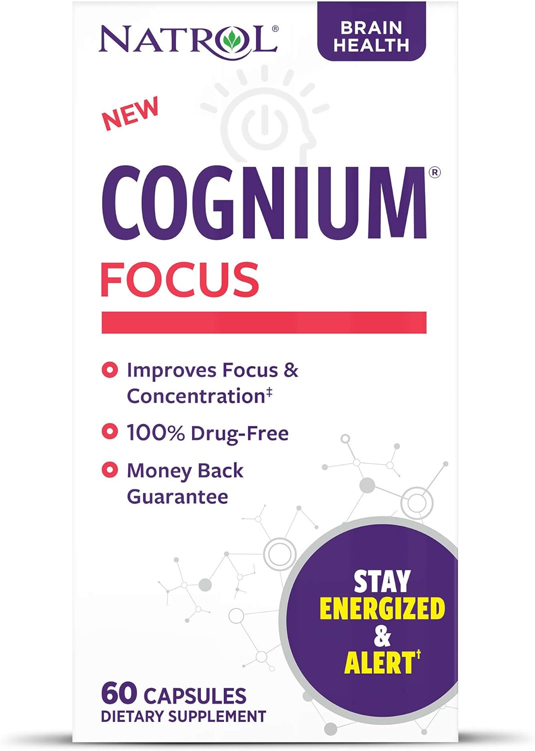 Natrol Cognium Focus, Brain Health And Focus Supplement, 60 Capsules60