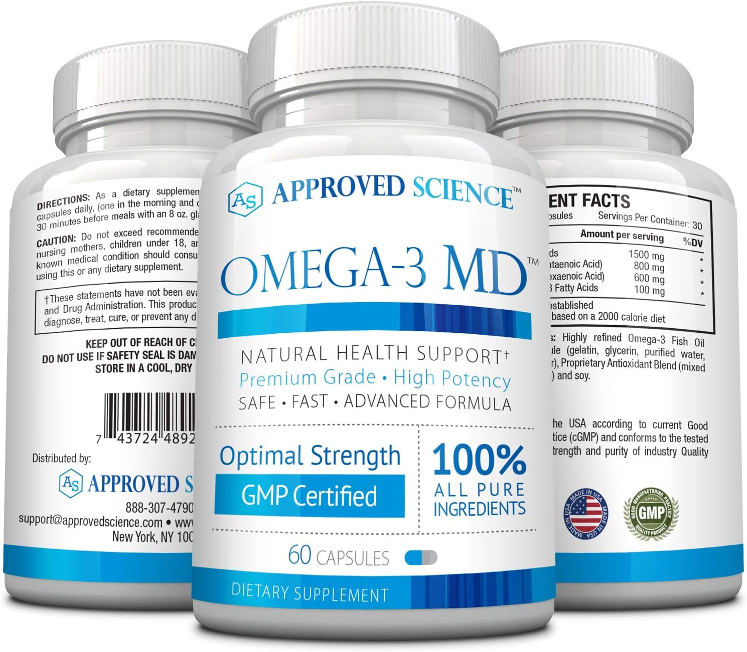  Omega-3MD - Fish Oil EPA & DHA - Improve Cardiovascular, Co