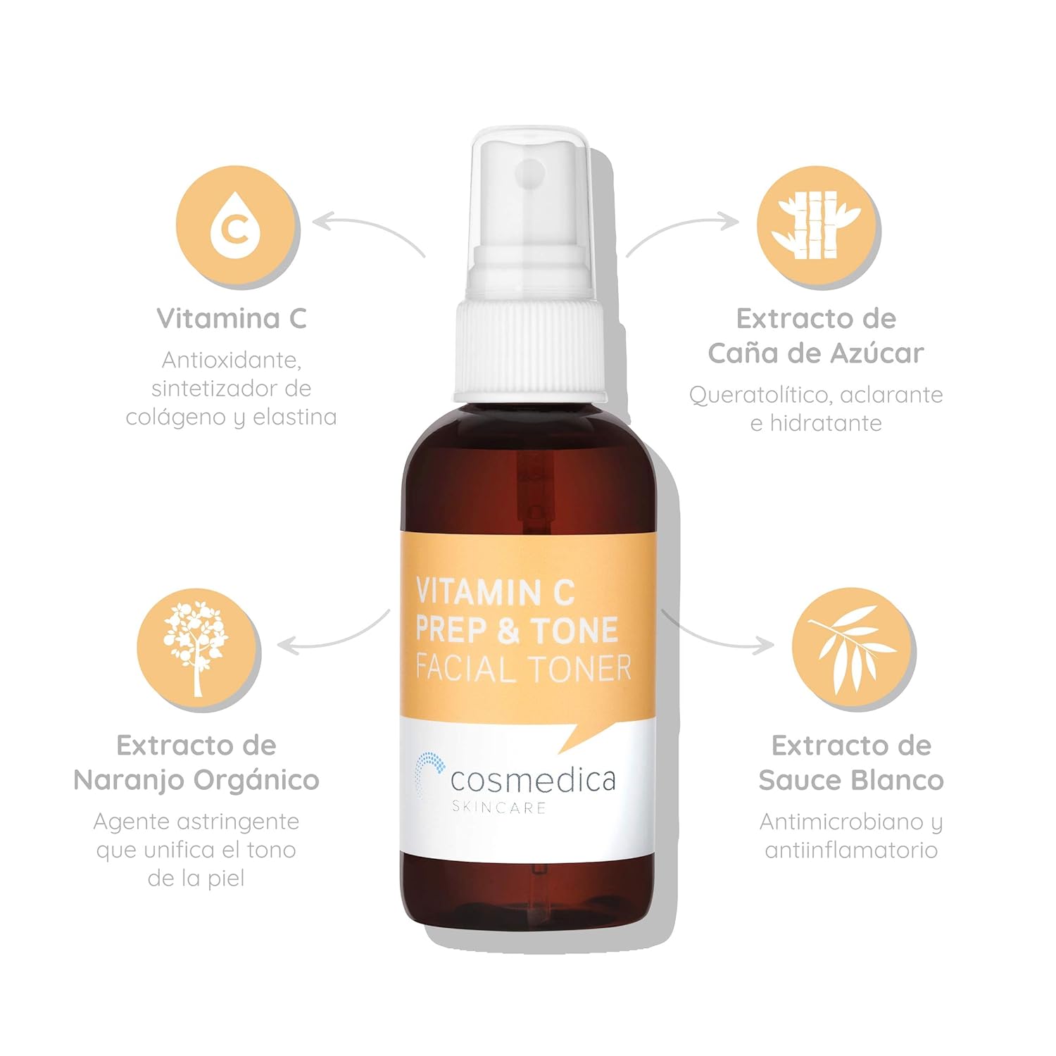 Organic Vitamin C Prep & Tone (4oz) Facial Toner and Prep fo