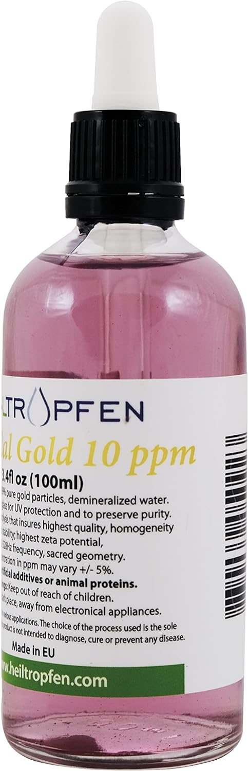 Colloidal Gold | 10 ppm | 3.4 Fl Oz - 100 ml | Heiltropfen®

