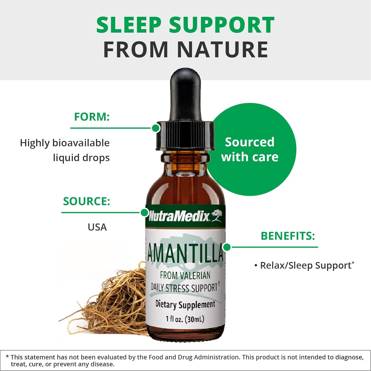 NutraMedix Amantilla Tincture - Valerian Root Extract for Stress Suppo