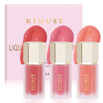 KIMUSE Soft Liquid Blush Makeup Trio, Weightless, Long-lasting Liquid Blush, Luxurious, Dewy Finish, Blends Effortlessly, Healthy ush, 3 * 0.178