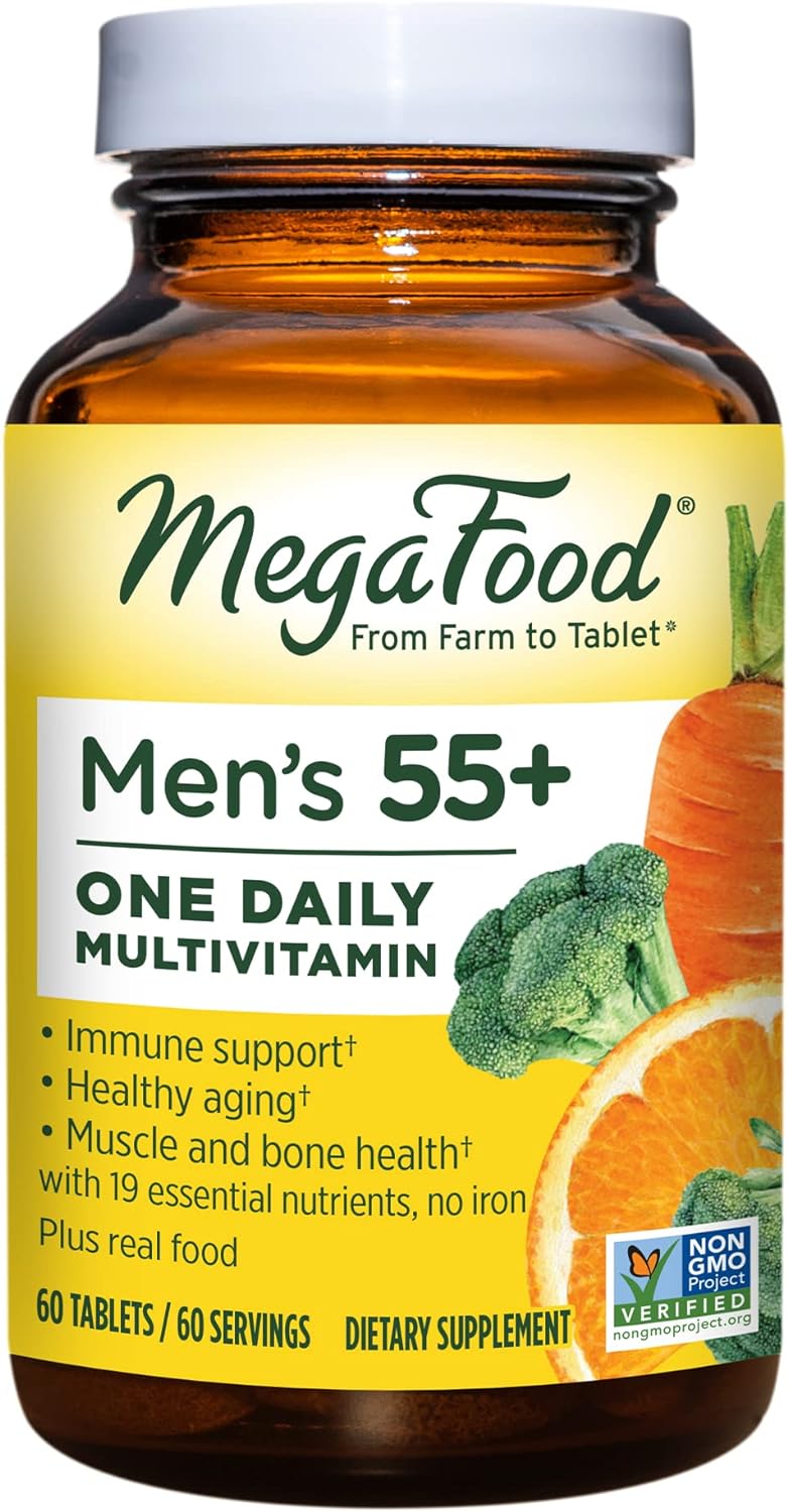 MegaFood Men's 55+ One Daily - Multivitamin for Men with Vitamin B12,